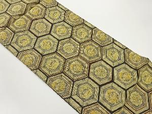 雲鶴に丸龍亀甲文様織出し袋帯